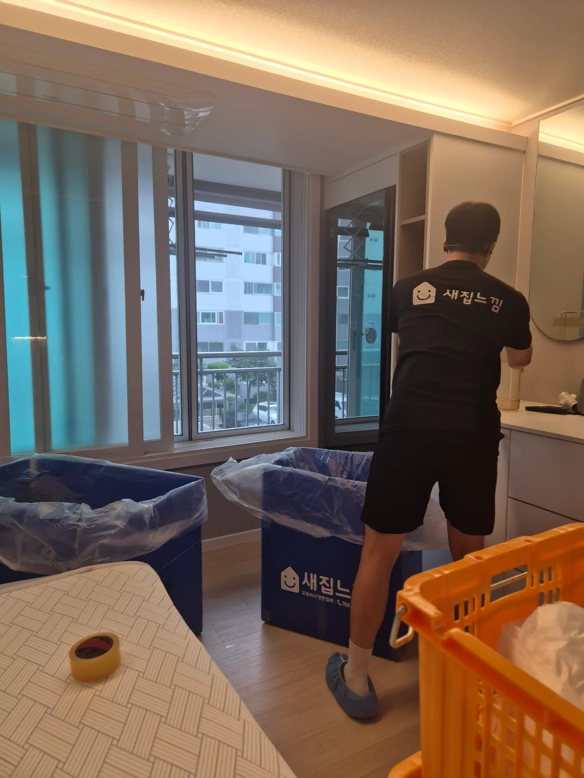 청주 포장이사 사다리차 고층 운반 작업
